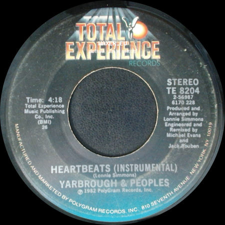Yarbrough & Peoples - Heartbeats (Vocal) / Heartbeats (Instrumental) side B