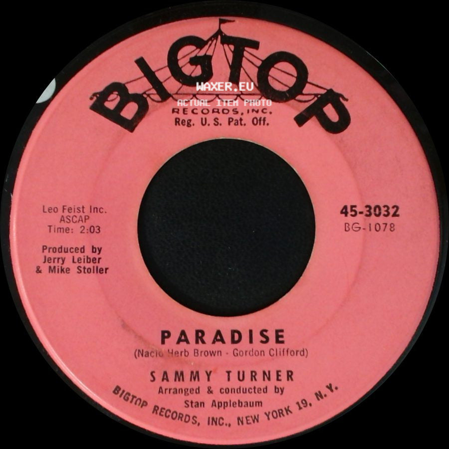 Sammy Turner - I'd Be A Fool Again / Paradise side B