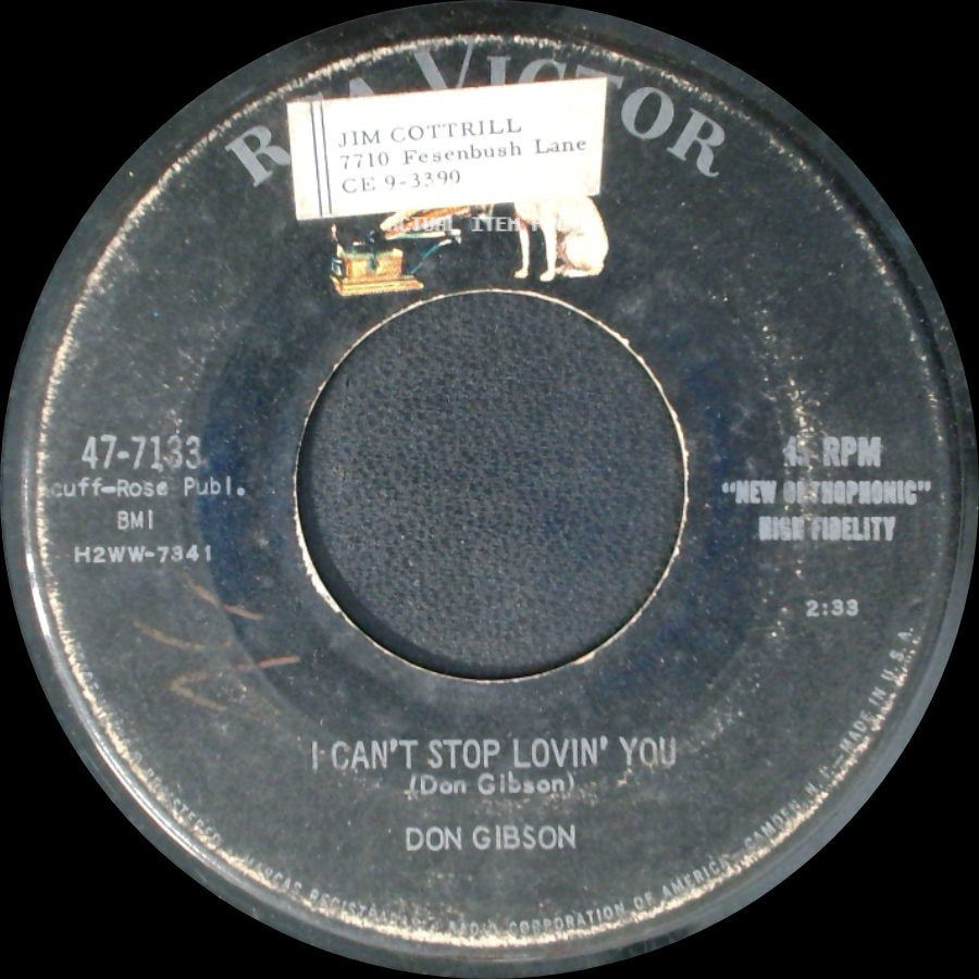 Don Gibson - Oh Lonesome Me / I Can't Stop Lovin' You side B