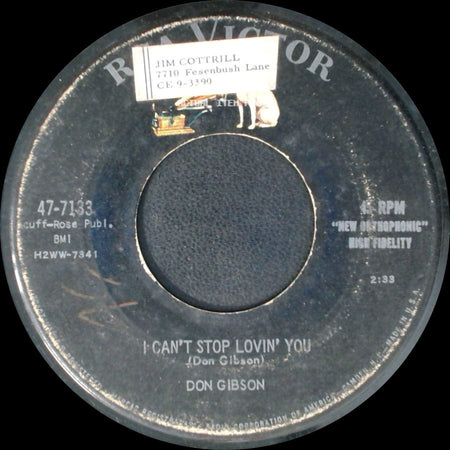 Don Gibson - Oh Lonesome Me / I Can't Stop Lovin' You side B