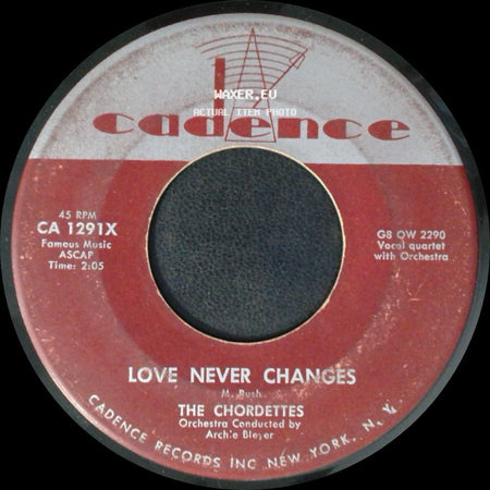 The Chordettes - Born To Be With You / Love Never Changes side B