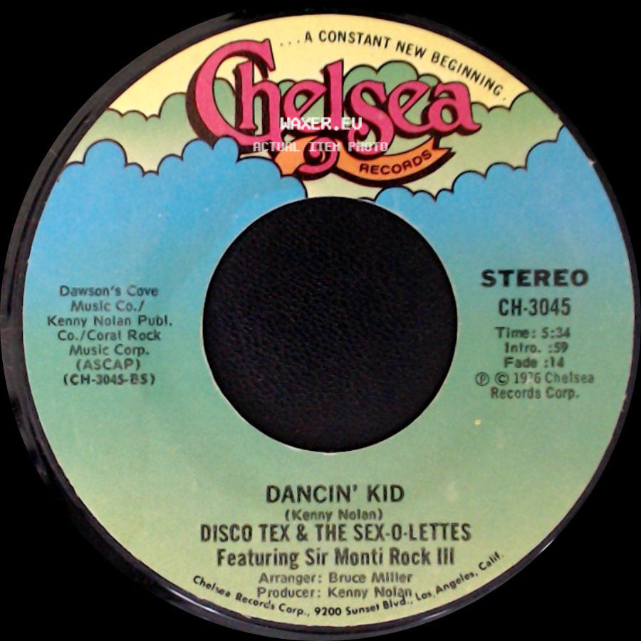 Disco Tex & The Sex-O-Lettes Featuring Sir Monti Rock Iii - Dancin' Kid / Dancin' Kid side B