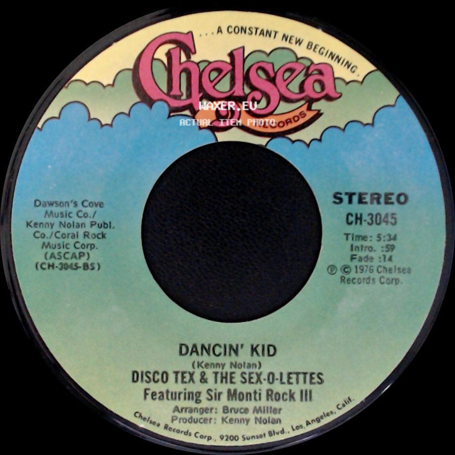 Disco Tex & The Sex-O-Lettes Featuring Sir Monti Rock Iii - Dancin' Kid / Dancin' Kid side B
