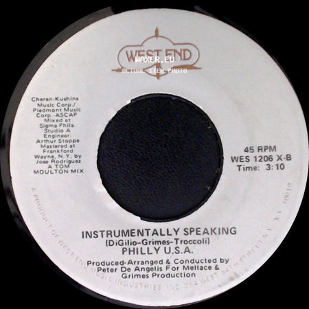 Philly U.S.A. - Speak Well / Instrumentally Speaking side B