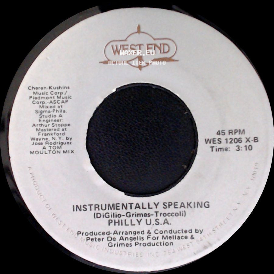 Philly U.S.A. - Speak Well / Instrumentally Speaking side B