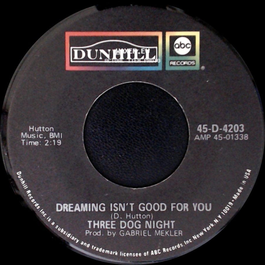 Three Dog Night - Easy To Be Hard / Dreaming Isn't Good For You side B