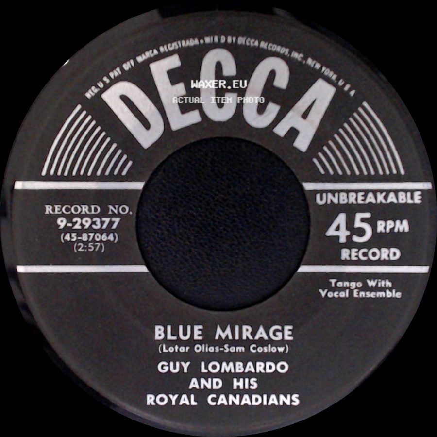 Guy Lombardo And His Royal Canadians - Greensleeves / Blue Mirage side B