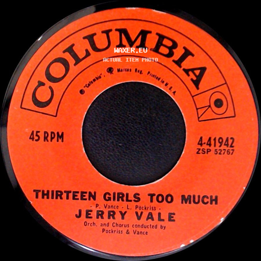 Jerry Vale - Camelot / Thirteen Girls Too Much side B