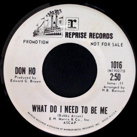 Don Ho - My God And I / What Do I Need To Be Me side B