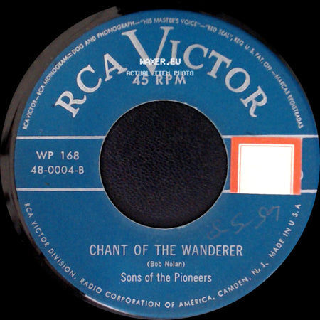 Sons Of The Pioneers - Cool Water / Chant Of The Wanderer side B