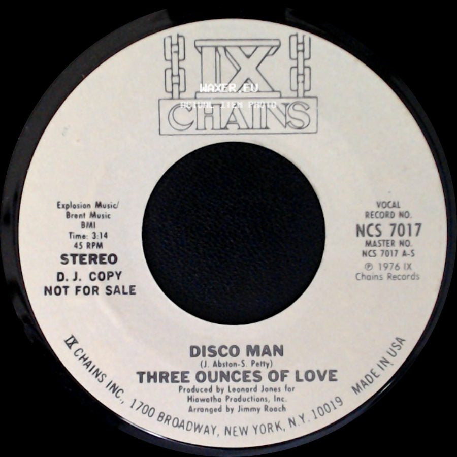 Unknown Artist - Disco Man / Three Ounces Of Love / Disco Man side A