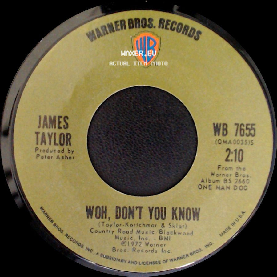 James Taylor - Don't Let Me Be Lonely Tonight / Woh, Don't You Know side B