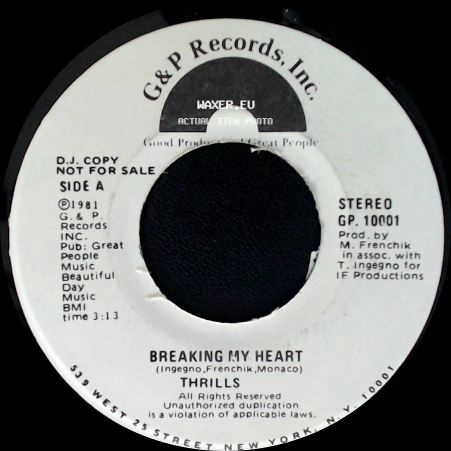 Thrills - Breaking My Heart / Blinded By Love side A