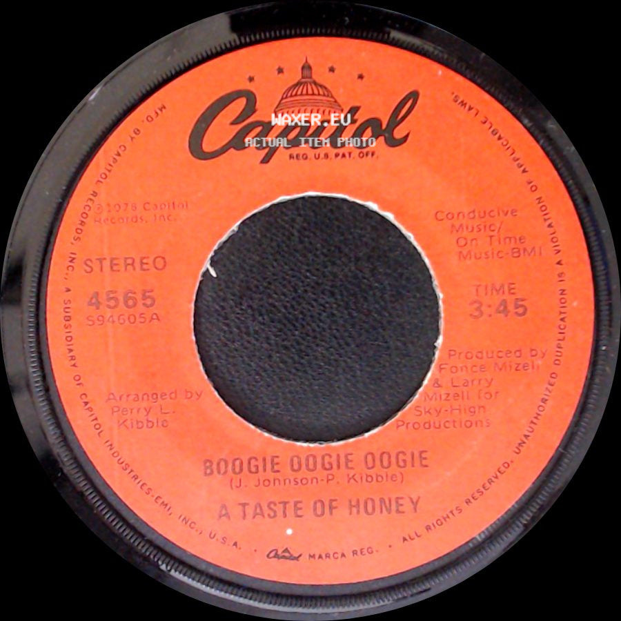 A Taste Of Honey - Boogie Oogie Oogie / World Spin side A