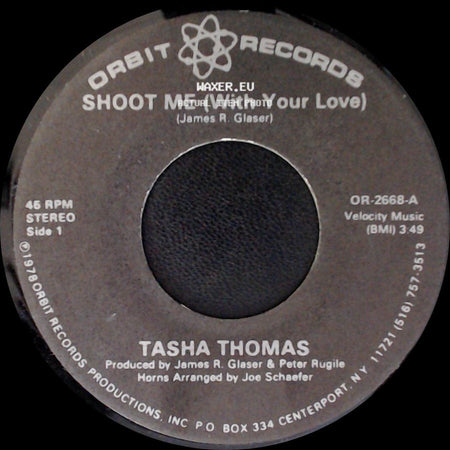 Tasha Thomas - Shoot Me (With Your Love) / Shoot Me (With Your Love) (Instrumental) side A