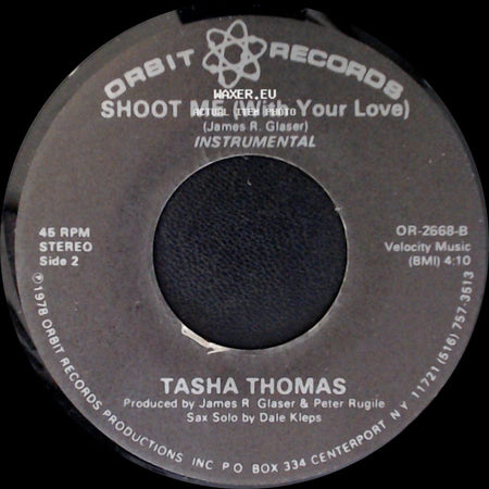Tasha Thomas - Shoot Me (With Your Love) / Shoot Me (With Your Love) (Instrumental) side B