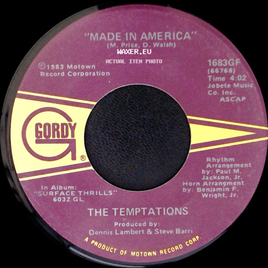 The Temptations - Surface Thrills / Made In America side B