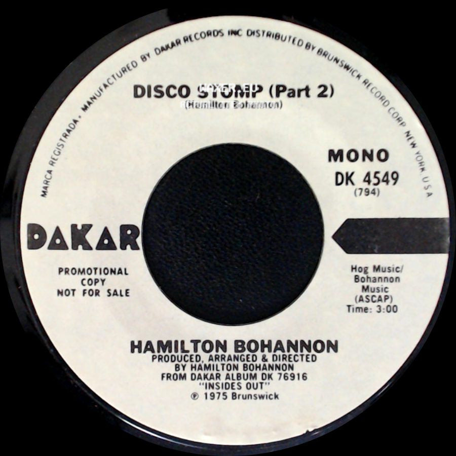 Hamilton Bohannon - Disco Stomp (Part 2) / Disco Stomp (Part 1) side A