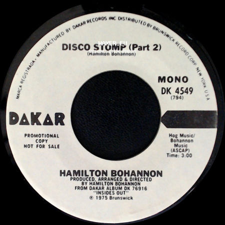Hamilton Bohannon - Disco Stomp (Part 2) / Disco Stomp (Part 1) side A