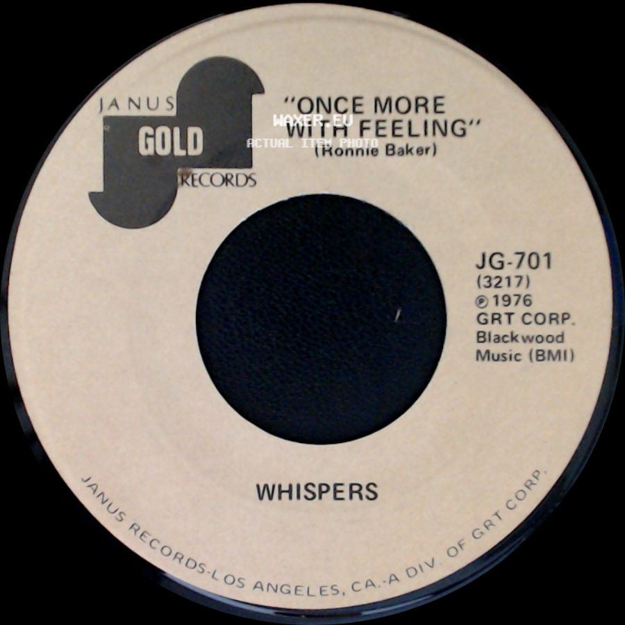Whispers - Somebody Loves You / Once More With Feeling side B
