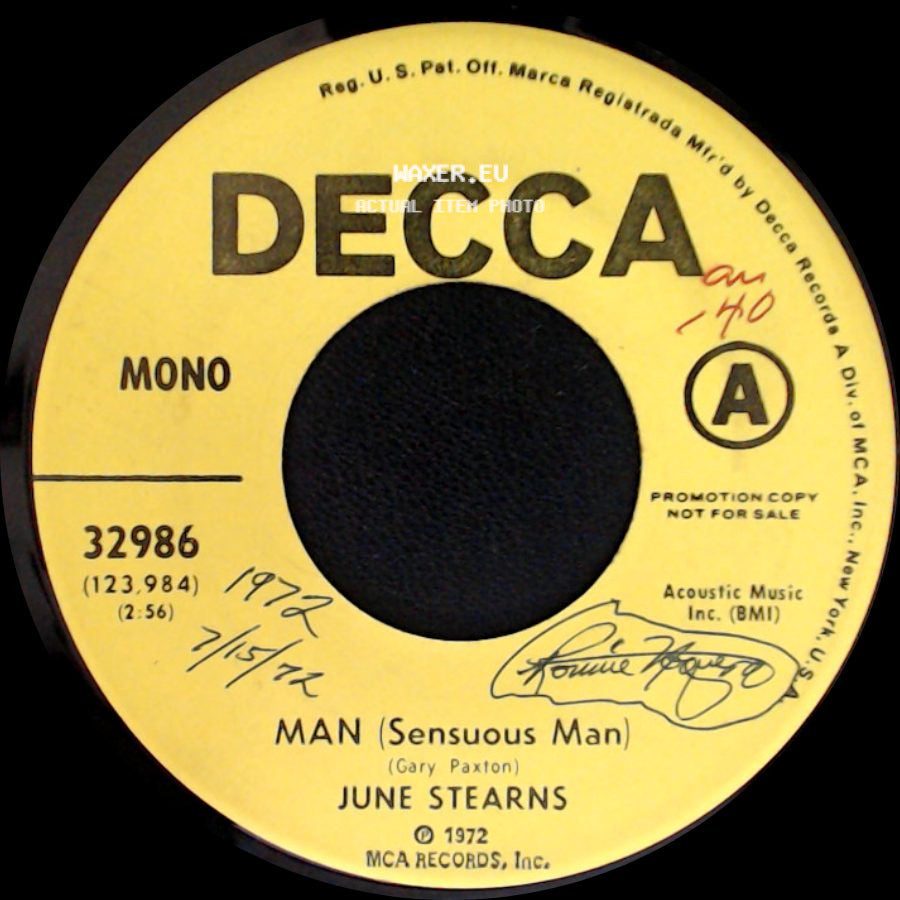 June Stearns - Man (Sensuous Man) / Man (Sensuous Man) side A