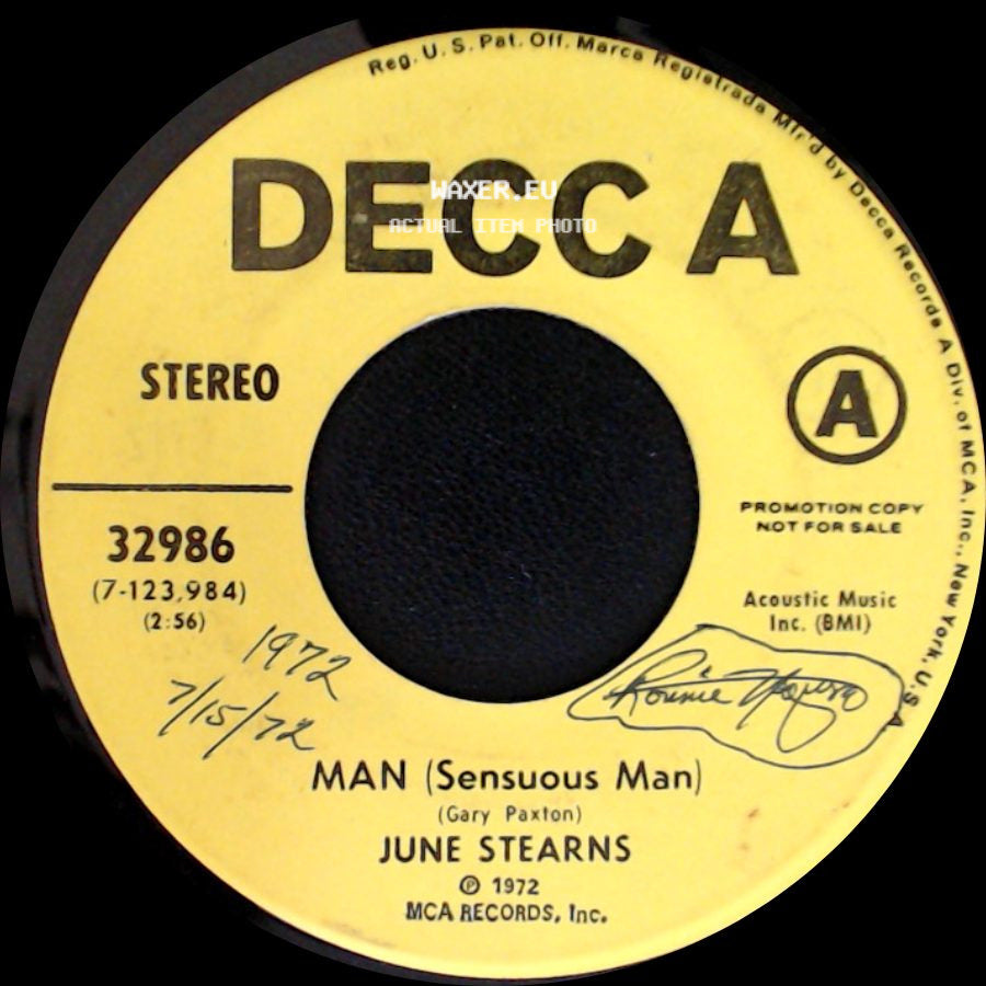 June Stearns - Man (Sensuous Man) / Man (Sensuous Man) side B
