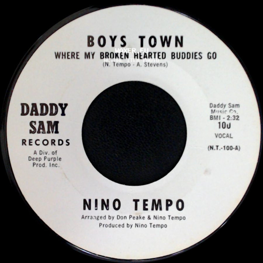 Nino Tempo - Boys Town - Where My Broken Hearted Buddies Go / Boys Town Where My Broken Hearted Buddies Go side A