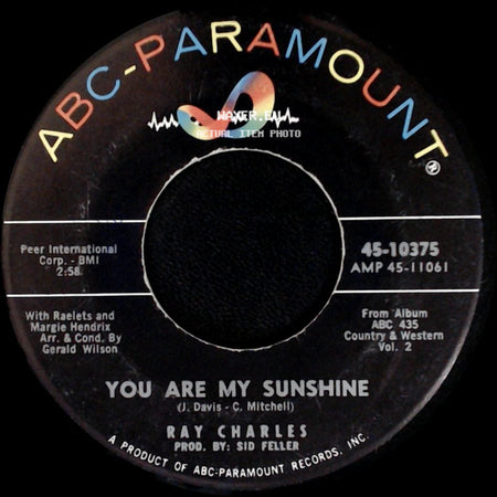 Ray Charles - Your Cheating Heart / You Are My Sunshine side B