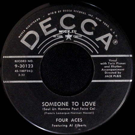 Four Aces Featuring Al Alberts - Written On The Wind / Someone To Love side B