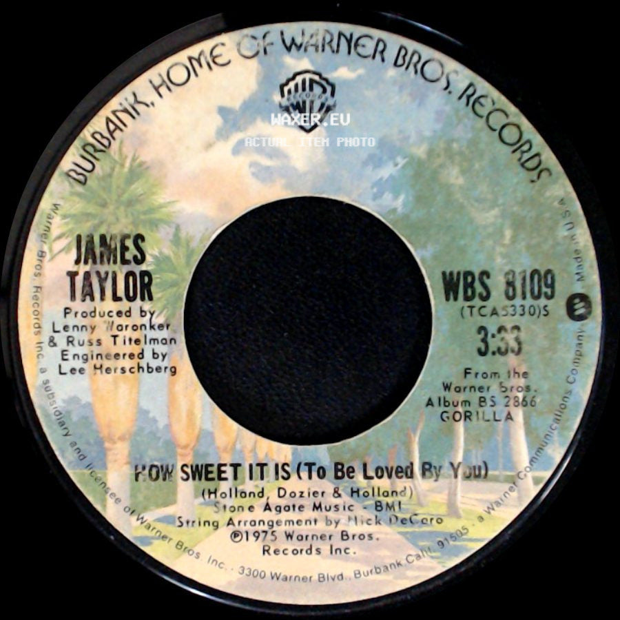 James Taylor - Sarah Maria / How Sweet It Is (To Be Loved By You) side B