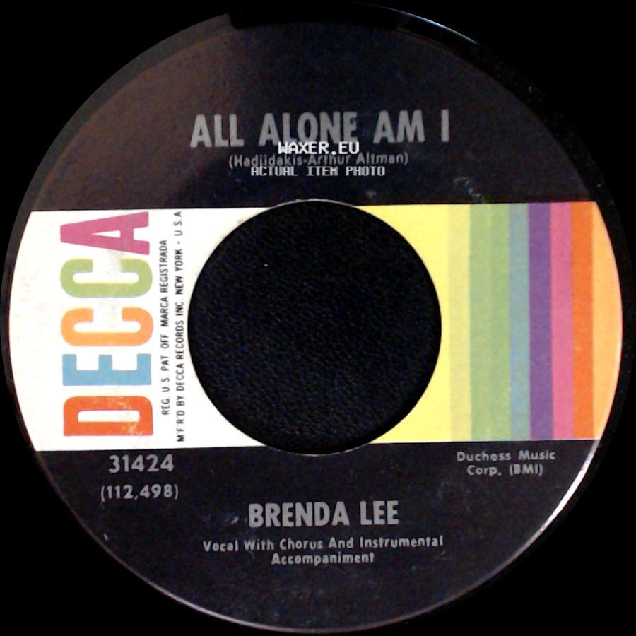 Brenda Lee - All Alone Am I / Save All Your Lovin' For Me side A
