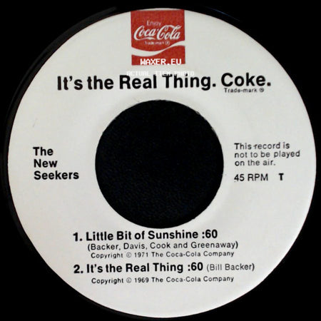 The New Seekers - Buy The World A Coke :60 / Little Bit Of Sunshine / It's The Real Thing side B