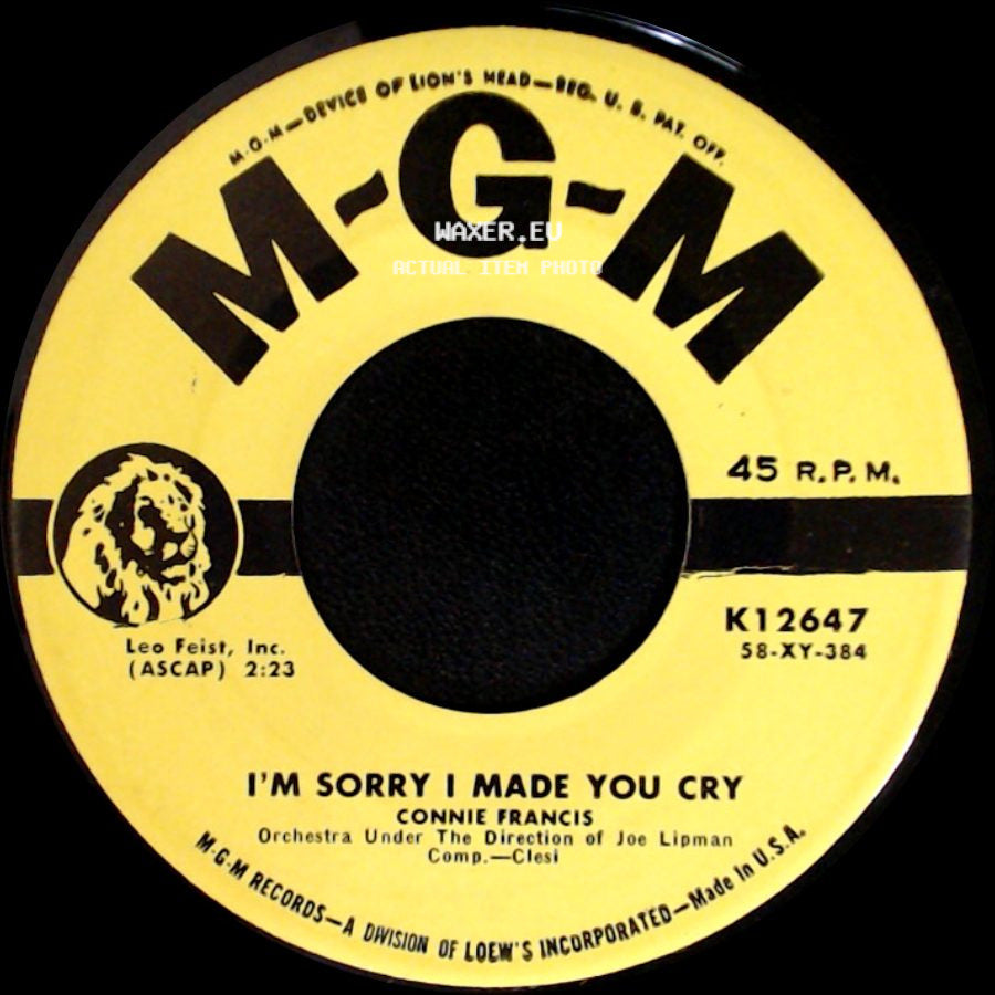Connie Francis - I'm Sorry I Made You Cry / Lock Up Your Heart side A