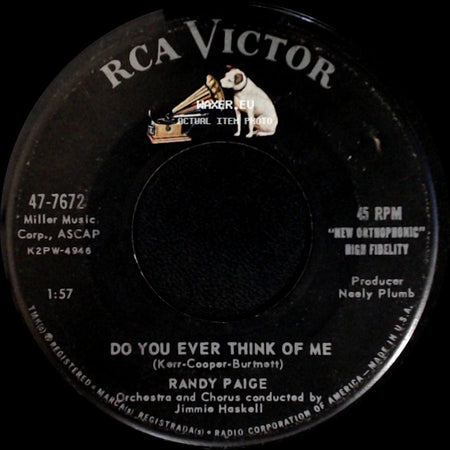 Randy Paige - Do You Ever Think Of Me / To Cry Alone side A