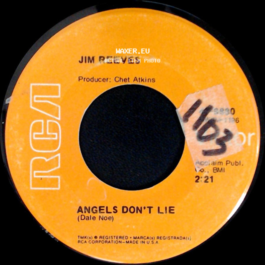 Jim Reeves - Angels Don't Lie / You Kept Me Awake Last Night side A