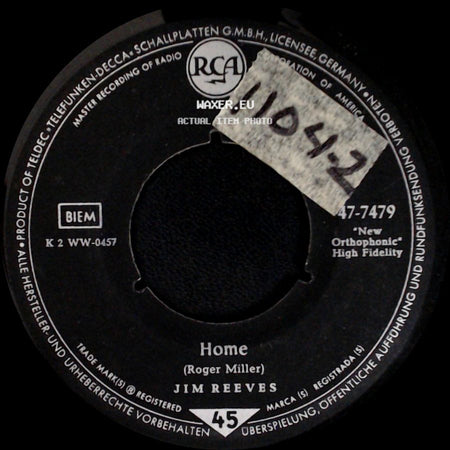 Jim Reeves - Home / If Heartache Is The Fashion side A