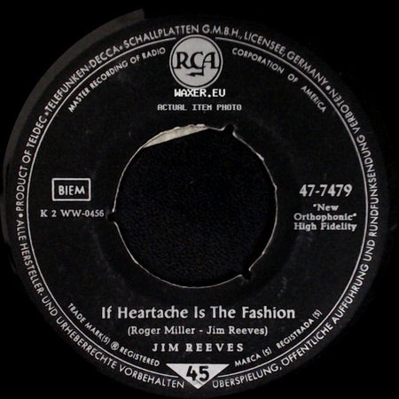Jim Reeves - Home / If Heartache Is The Fashion side B