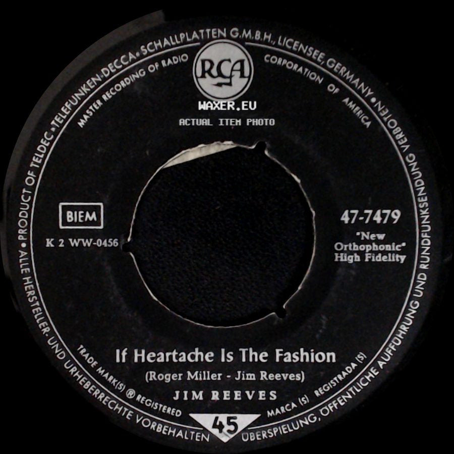 Jim Reeves - Home / If Heartache Is The Fashion side B