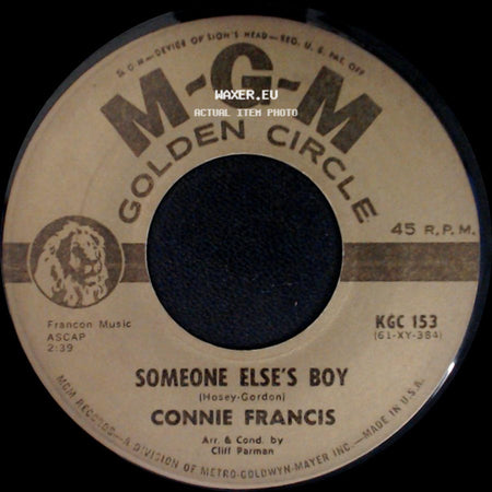 Connie Francis - Breakin' In A Brand New Broken Heart / Someone Else's Boy side B