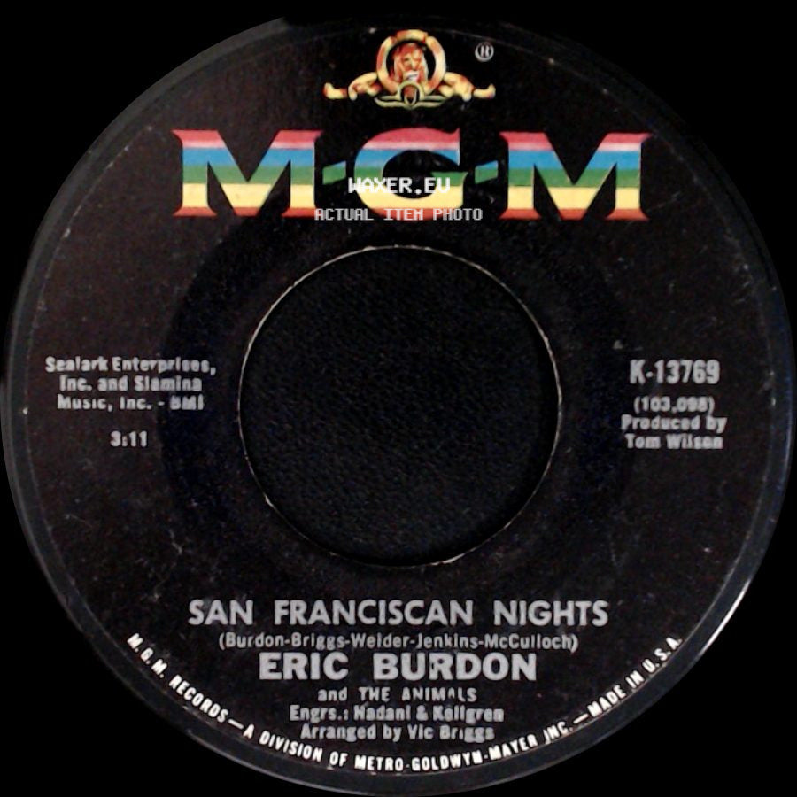 Eric Burdon And The Animals - Good Times / San Franciscan Nights side B