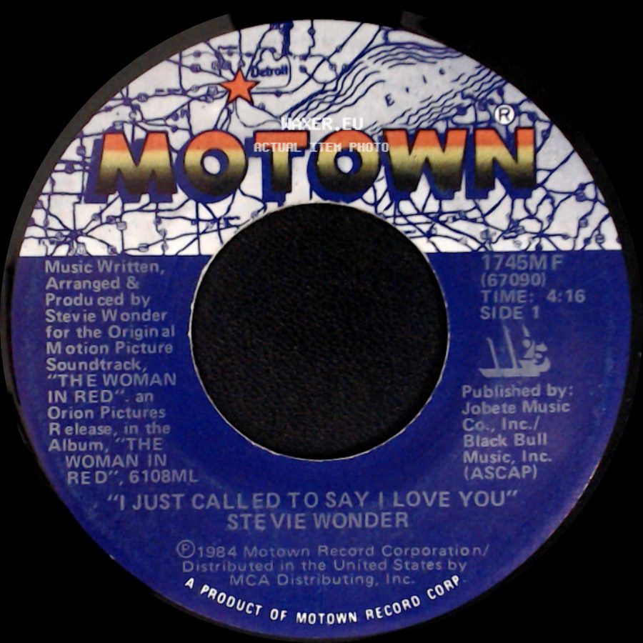 Stevie Wonder - I Just Called To Say I Love You / I Just Called To Say I Love You (Instrumental) side A