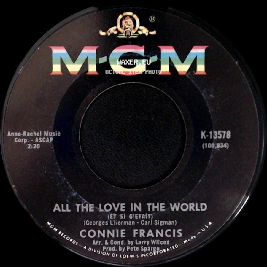 Connie Francis - All The Love In The World / So Nice (Summer Samba) side A