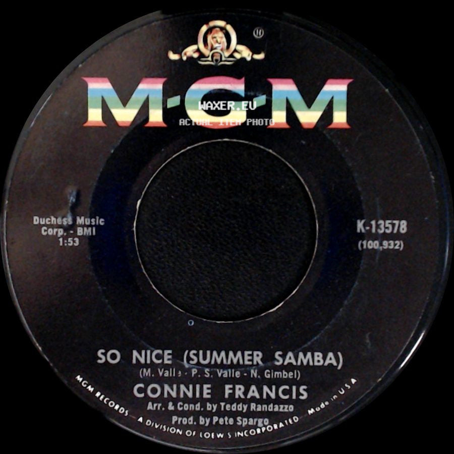 Connie Francis - All The Love In The World / So Nice (Summer Samba) side B