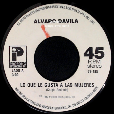 Alvaro Davila - Lo Que Le Gusta A Las Mujeres / Sin Amor side A