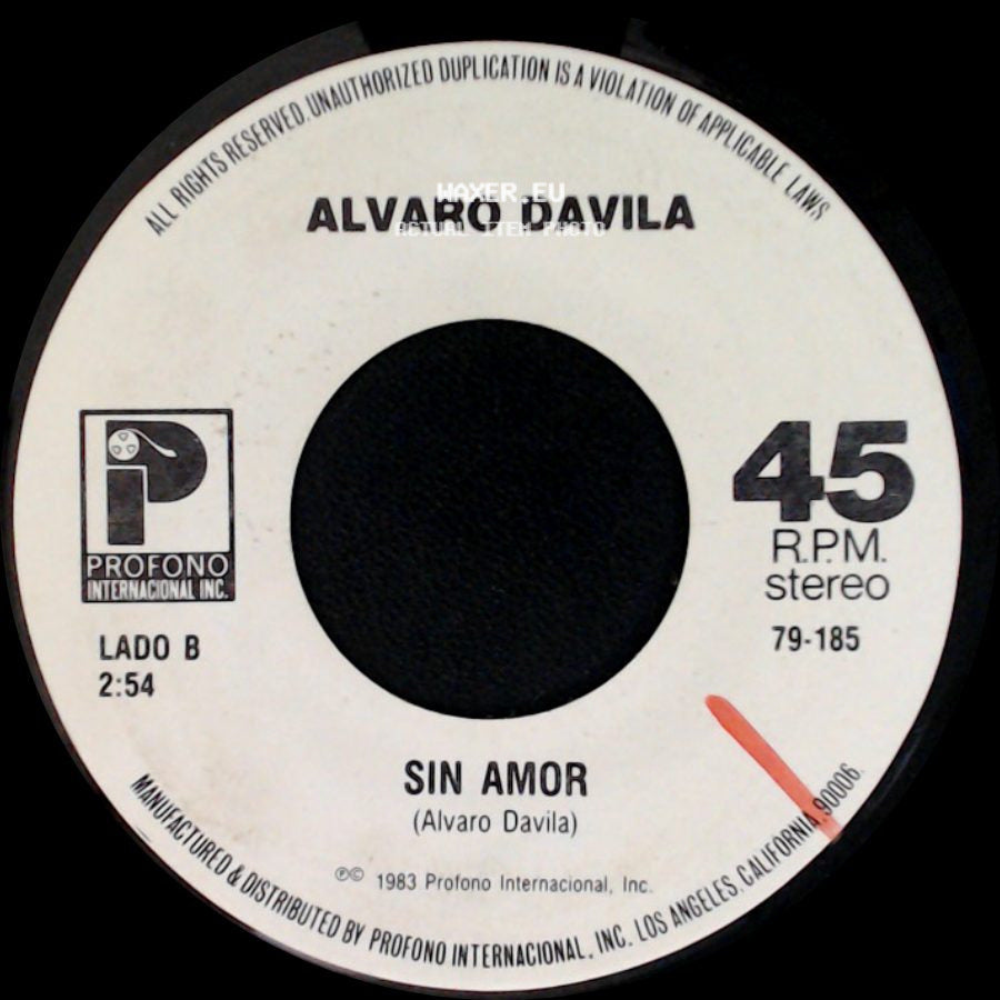Alvaro Davila - Lo Que Le Gusta A Las Mujeres / Sin Amor side B