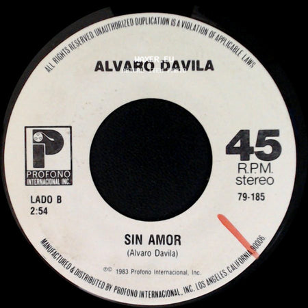Alvaro Davila - Lo Que Le Gusta A Las Mujeres / Sin Amor side B