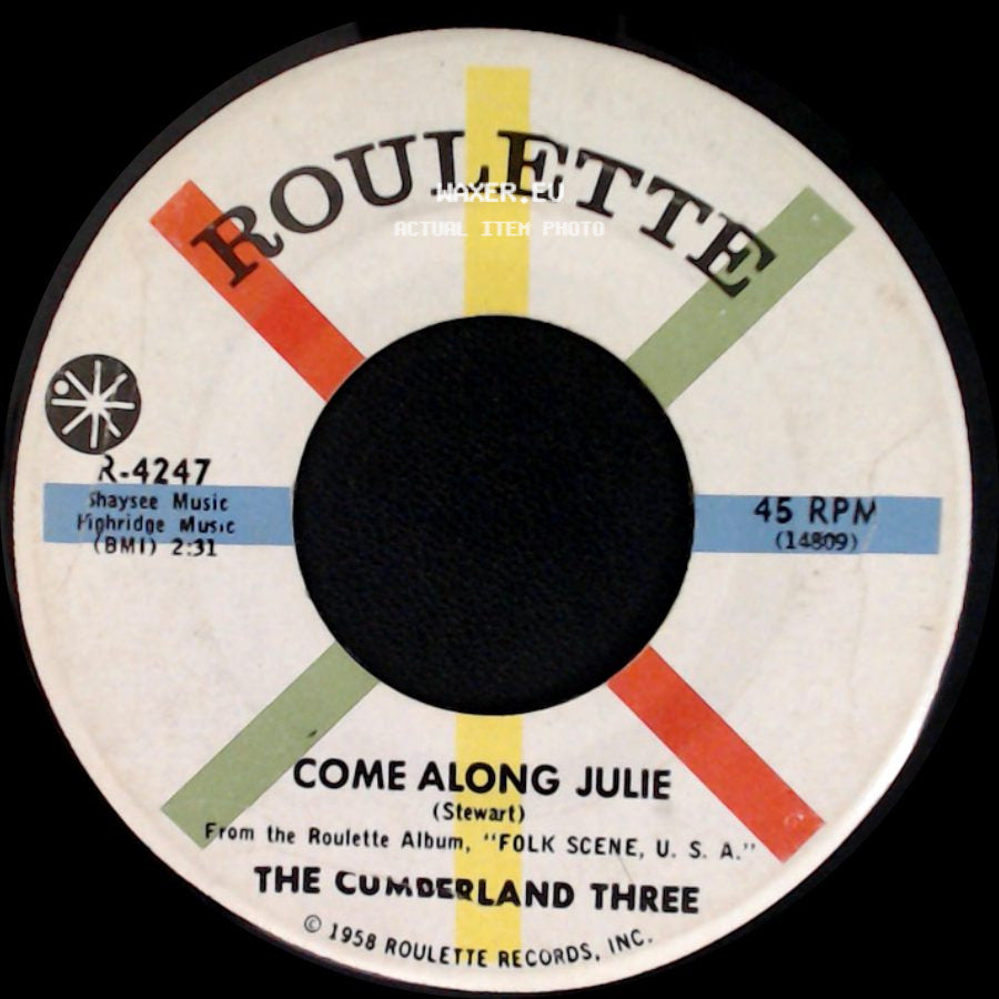 The Cumberland Three - Johnny Reb / Come Along Julie side B