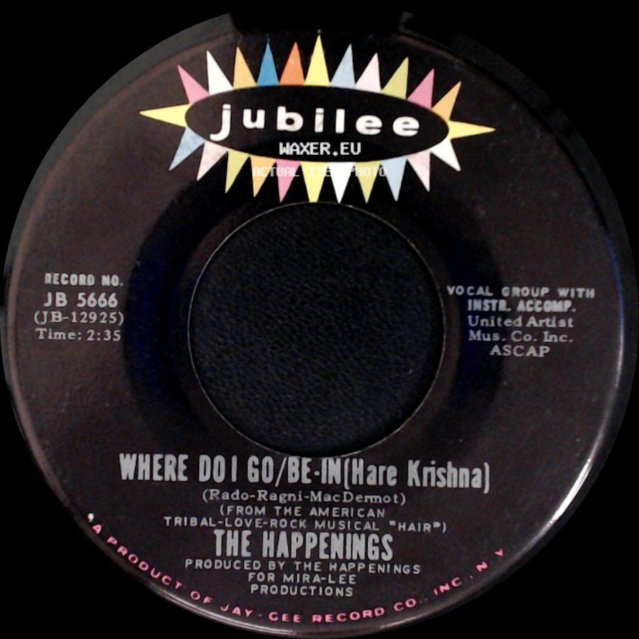 The Happenings - New Day Comin' / Where Do I Go / Be-In (Hare Krishna) side B