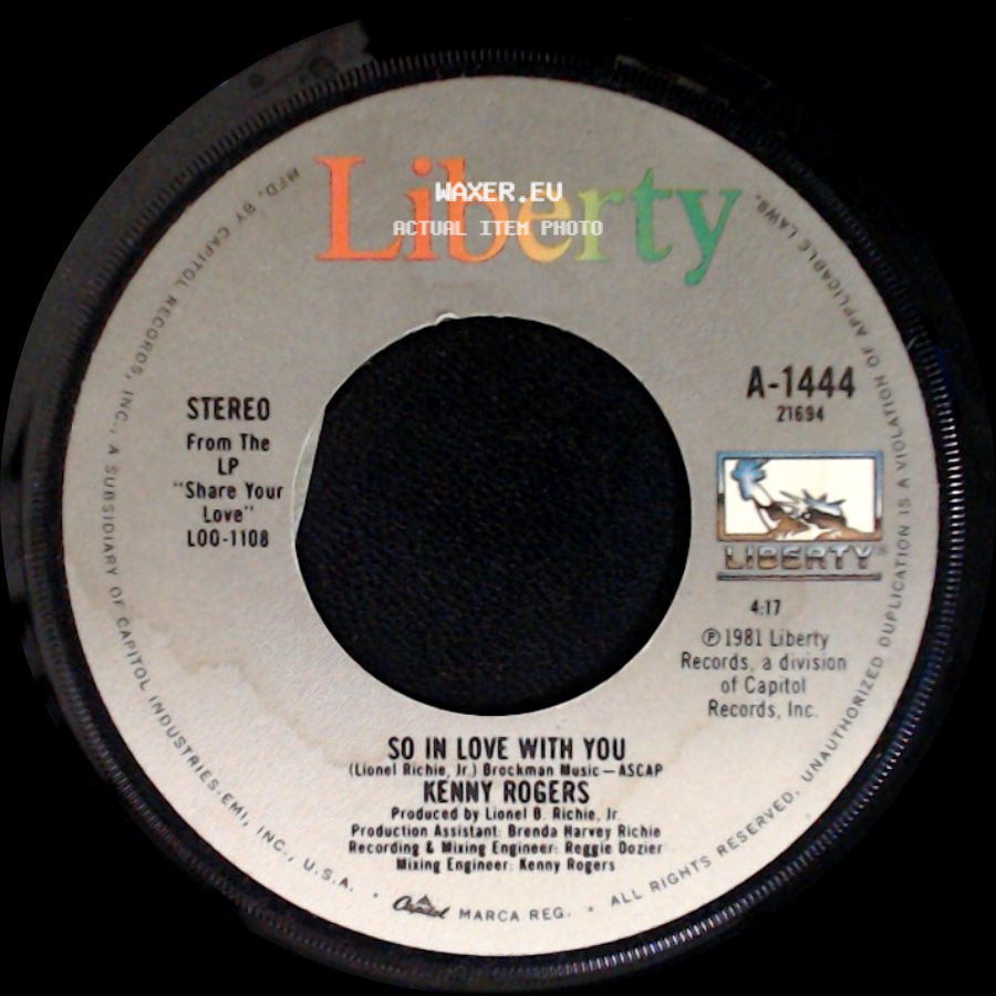 Kenny Rogers - Through The Years / So In Love With You side B