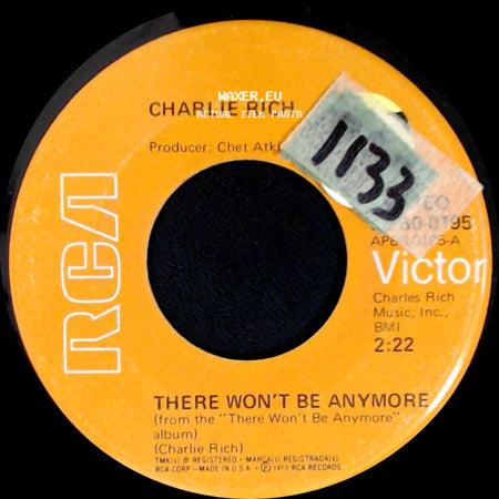 Charlie Rich - There Won't Be Anymore / It's All Over Now side A